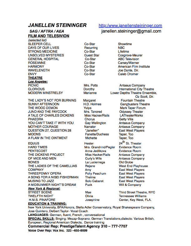 Janellen Steininger Resume